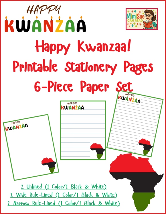 Inspire Writing & Celebrate Heritage Happy Kwanzaa Printable Stationery Papers