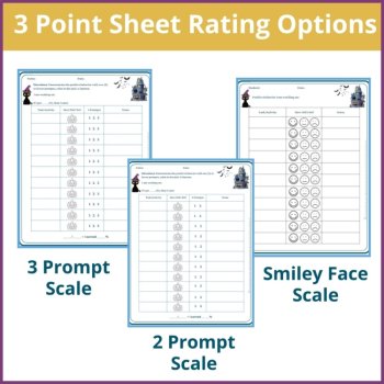 Halloween Student Behavior Point Sheet Daily Behavior Goal Data Editable Chart, image 2