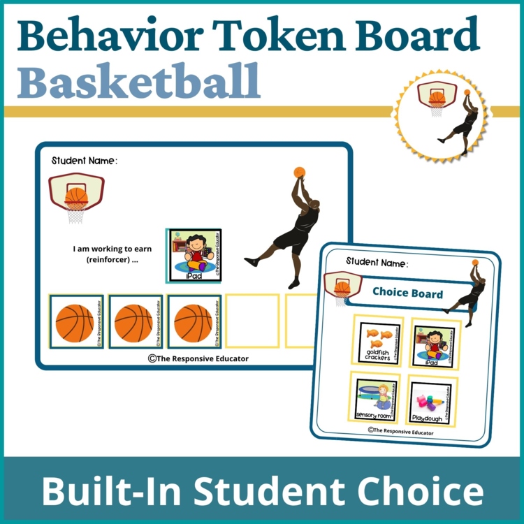 Basketball Student Behavior Token Board I Am Working For Reward System