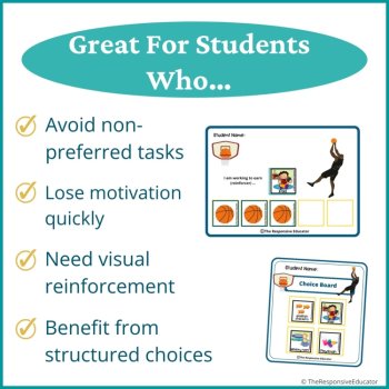 Basketball Student Behavior Token Board I Am Working For Reward System, image 3