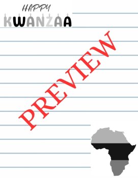 FREEBIE! Happy Kwanzaa! 2-Page Printable Stationery Papers Set (Color/B&W), image 3