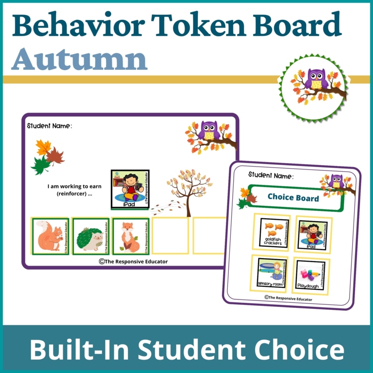 Autumn Student Behavior Token Board I Am Working For Reward System
