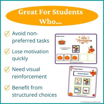 Thanksgiving Student Behavior Token Board I Am Working For Reward System, image 3