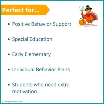 Thanksgiving Student Behavior Token Board I Am Working For Reward System, image 4