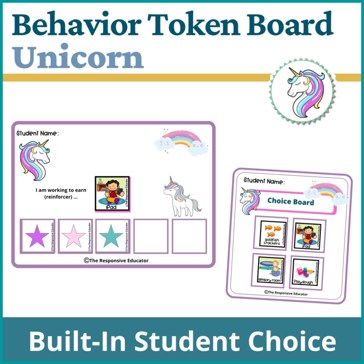 Unicorns Student Behavior Token Board I Am Working For Reward System