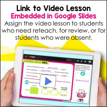 Area of Rectangles using Side Lengths Interactive Google Slides and Video Lesson, image 2