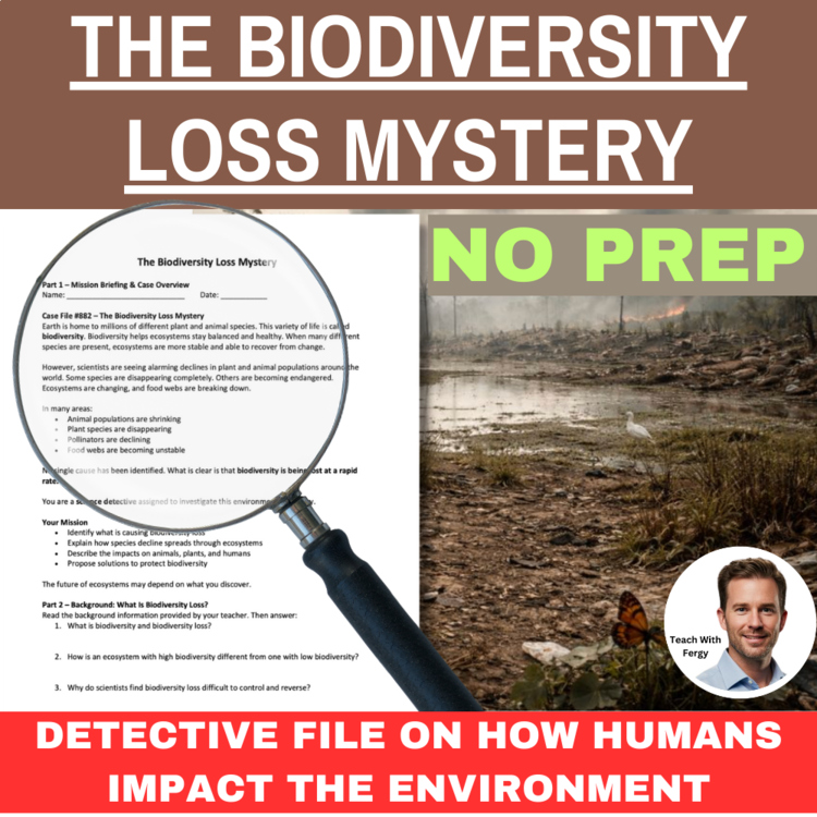 The Biodiversity Loss Mystery – Human Impact Detective | SUB PLAN | Environment