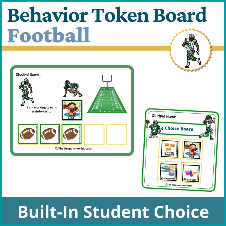 Football Student Behavior Token Board I Am Working For Reward System