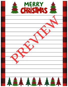 Buffalo Plaid Christmas! Trucks/Trees/Snowflakes! 18-Page Printable Stationery, image 4