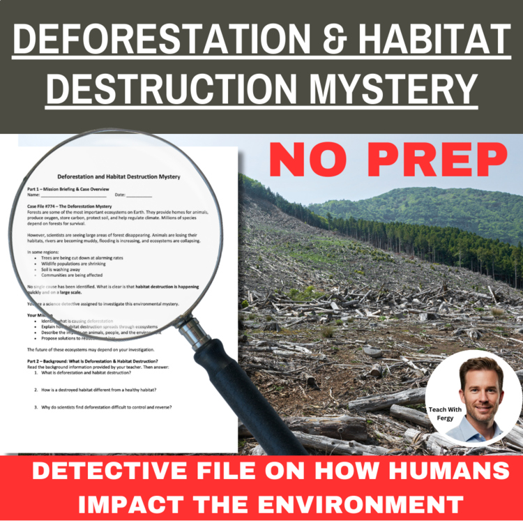 Deforestation & Habitat Destruction Mystery – Human Impact Detective | SUB PLAN