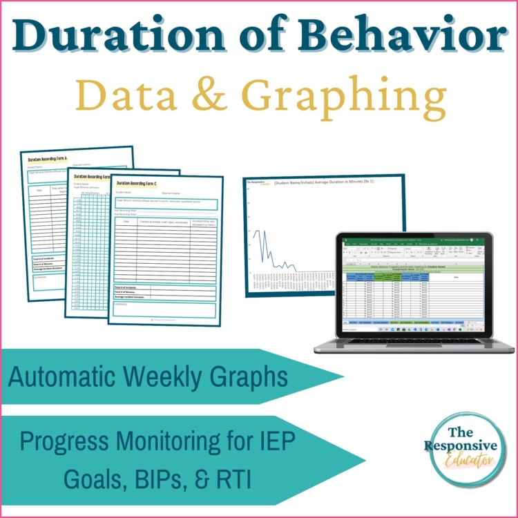 Duration Behavior Tracking Sheet One Student & IEP Behavior Graphing
