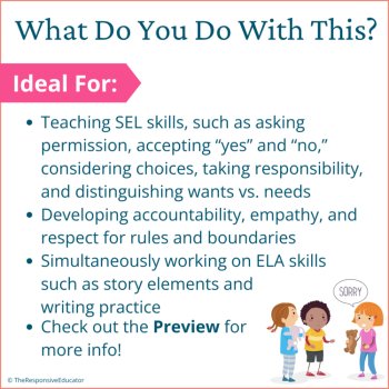Sorry I Forgot to Ask Book SEL Character Education Read Aloud Activities, image 4