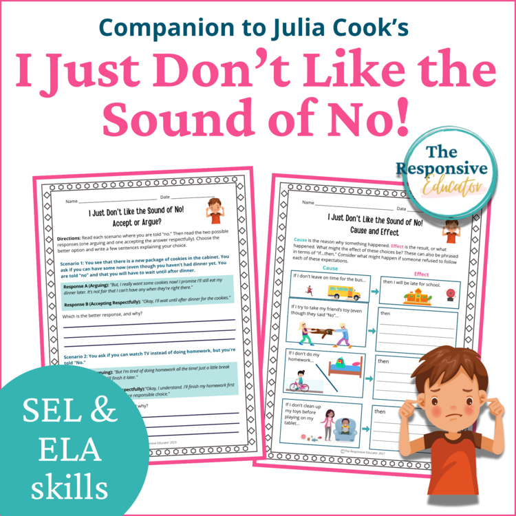 I Just Don't Like the Sound of No Book Character Education Read Aloud Activities