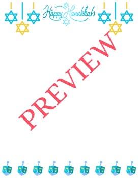 Happy Hanukkah/Chanukkah! 6-Page Printable Stationery Pages (Lined/Unlined), image 2