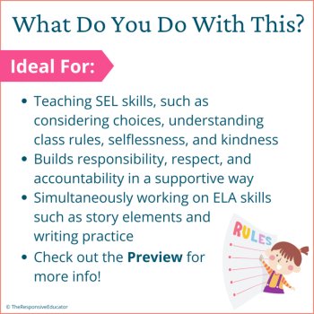 That Rule Doesn't Apply to Me Book SEL Character Education Read Aloud Activities, image 4