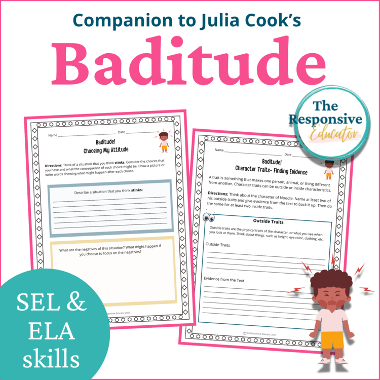 Baditude Book SEL Character Education Read Aloud Activities Emotional Regulation