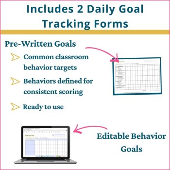 Daily Behavior Chart Behavior Goals Data Tracking Sheet & Graphing, image 2