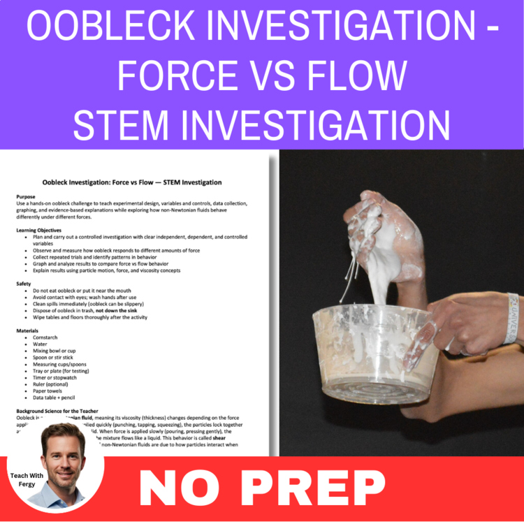 Oobleck: Force vs Flow — Non-Newtonian Fluids STEM Investigation