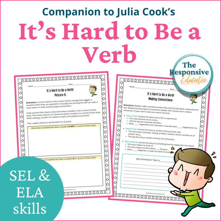 It's Hard to Be a Verb Book Read Aloud Impulse Control Worksheets & Activities