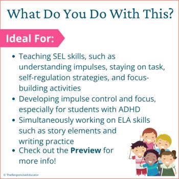 It's Hard to Be a Verb Book Read Aloud Impulse Control Worksheets & Activities, image 4