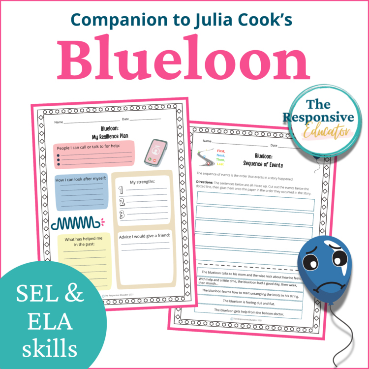 Blueloon Book Character Education Read Aloud Activities Feeling Sad Worksheets
