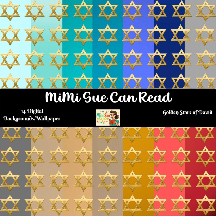 Golden Stars of David/Celebrate Hanukkah/Chanukkah Digital Backgrounds/Wallpaper
