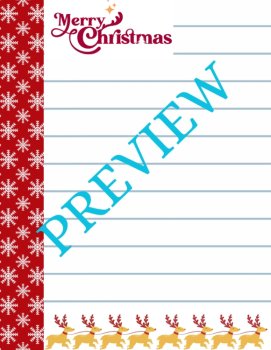 Reindeer & Road Trips Christmas Stationery Collection (Color/B&W-Lined/Unlined), image 3