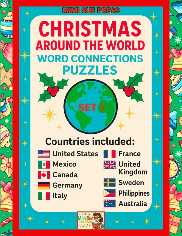 Christmas Around the World Word Connections Game SET 1/Holiday Brain Teasers