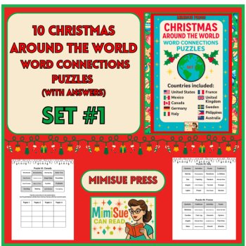 Christmas Around the World Word Connections Game SET 1/Holiday Brain Teasers, image 2