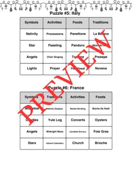 Christmas Around the World Word Connections Game SET 1/Holiday Brain Teasers, image 4