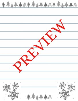 FREE! Jolly Trees & Snowflakes! Christmas Stationery Printable Papers Color/B&W, image 3
