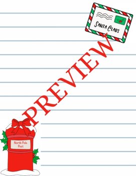 FREE! Letters to Santa! Christmas Stationery Printable Papers (Color/B&W), image 2