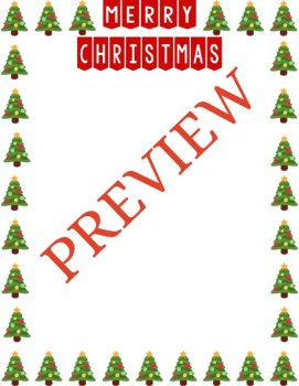 O, Christmas Trees! Stationery Pages 6 Printable Writing Papers (Color/B&W), image 2