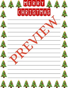 O, Christmas Trees! Stationery Pages 6 Printable Writing Papers (Color/B&W), image 4