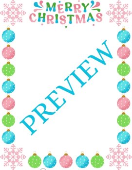 Snowflakes & Baubles! Festive Christmas Stationery 6 Printable Writing Papers, image 2