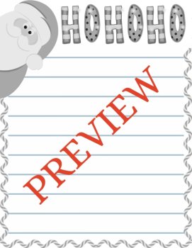 Ho, Ho, Ho! Christmas Stationery Pages 6 Printable Writing Papers (Color/B&W), image 3