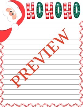 Ho, Ho, Ho! Christmas Stationery Pages 6 Printable Writing Papers (Color/B&W), image 4