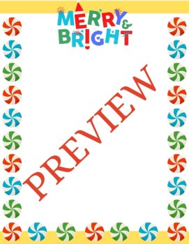 Merry & Bright! Christmas Stationery Pages 6 Printable Writing Paper (Color/B&W), image 2