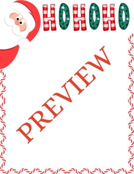 Whimsical Christmas Writing Paper | Printable Stationery Snowflakes & Peppermint, image 2