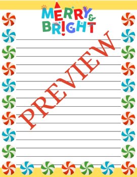 Whimsical Christmas Writing Paper | Printable Stationery Snowflakes & Peppermint, image 4