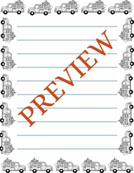 Pickups & Pumpkins! Stationery Pages 6 Printable Writing Papers (Color/B&W), image 3