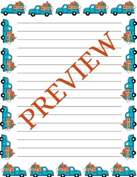 Pickups & Pumpkins! Stationery Pages 6 Printable Writing Papers (Color/B&W), image 4