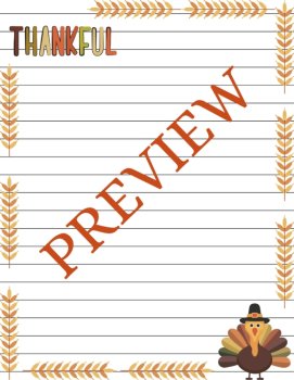 Thankful & Bright! Stationery Pages 6 Printable Writing Papers (Color/B&W), image 4