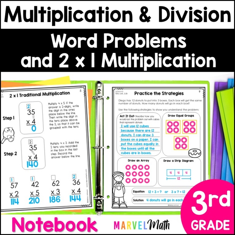 Multiplication and Division Word Problems, 2 digit by 1 digit Multiplication