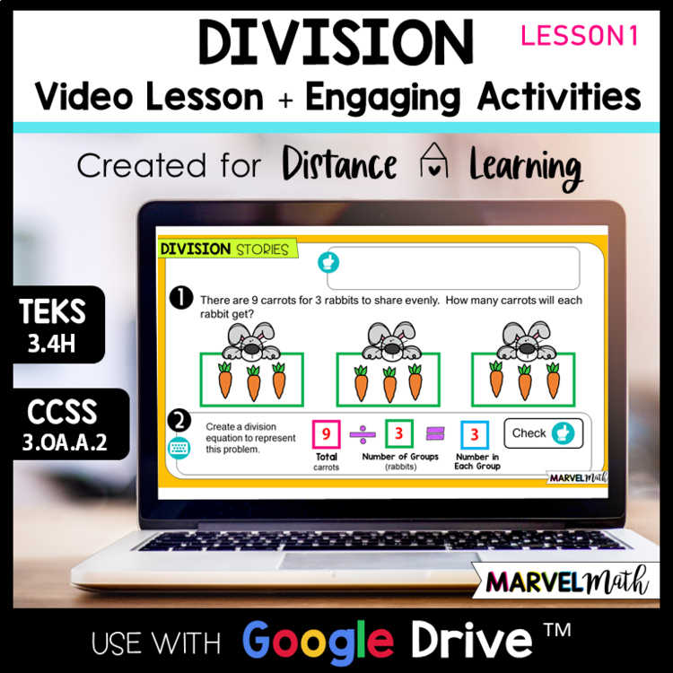 3rd Grade Intro to Division - Introducing Division with a Digital Activity