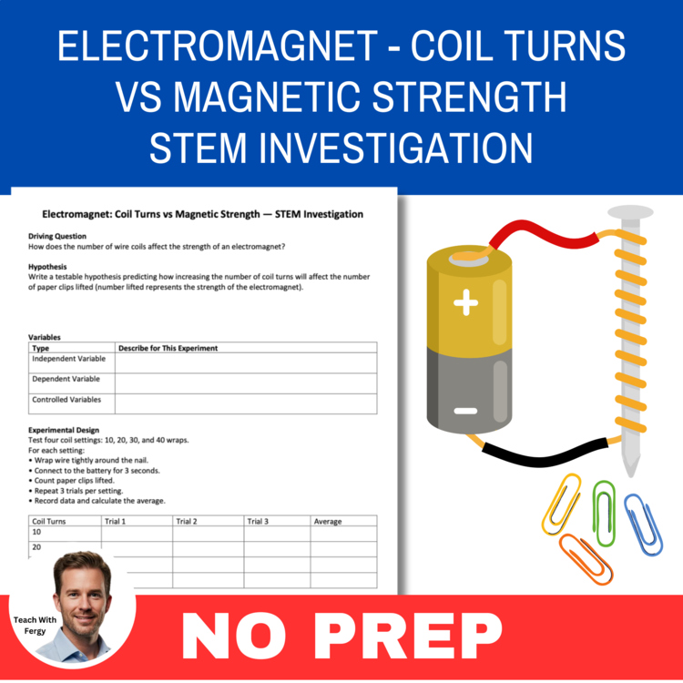 Electromagnet - Coil Turns vs Magnetic Strength STEM Investigation