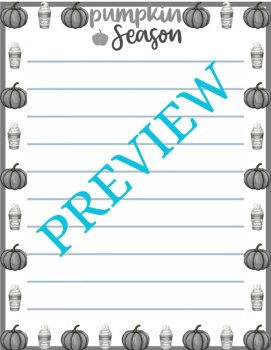 Pumpkin Spiced Lattés! Stationery Pages 6 Printable Writing Papers (Color/B&W), image 3