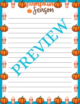 Pumpkin Spiced Lattés! Stationery Pages 6 Printable Writing Papers (Color/B&W), image 4