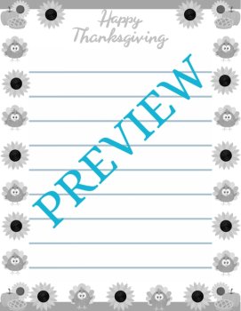 Autumn Pies & Sunny Skies! Stationery Pages 6 Writing Papers (Color/B&W), image 3