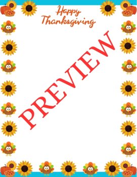 Thankful Harvest Stationery 18 Printable Writing Papers (Color/B&W), image 2